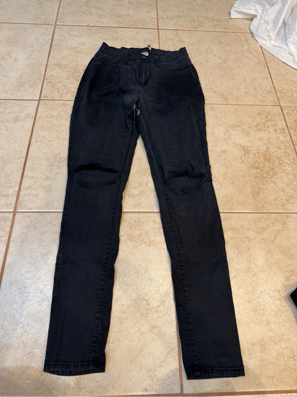 Black Distressed High-Rise Women’s Jeans